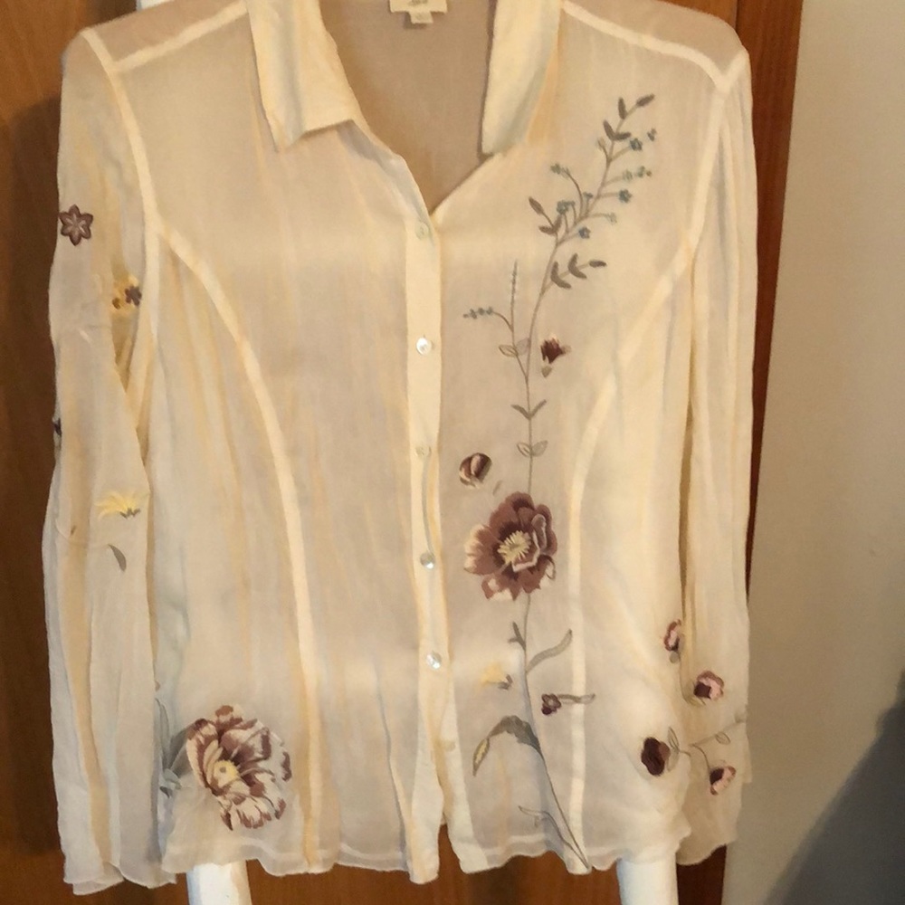 J Jill embroidered blouse